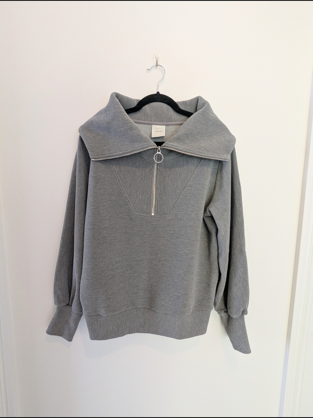 Varley Gray Half-Zip Funnel Neck Women's Sweater
